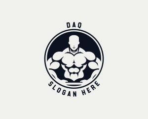 Bodybuilder Fitness Trainer Logo