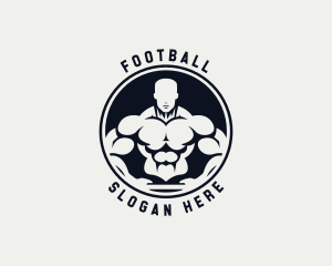 Bodybuilder Fitness Trainer Logo