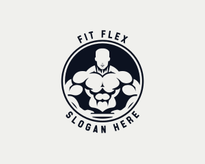 Bodybuilder Fitness Trainer Coach logo design