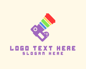 Queer - Rainbow Camera Lens logo design