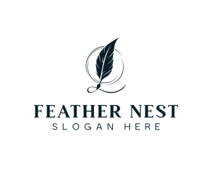Stationery Feather Quill logo design