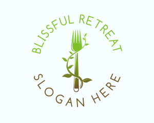 Fresh - Organic Vine Fork logo design