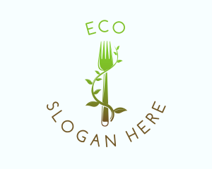 Organic Vine Fork logo design
