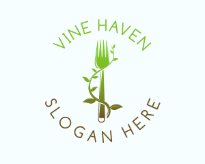 Organic Vine Fork logo design