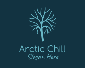 Freezing - Winter Leafless Tree logo design