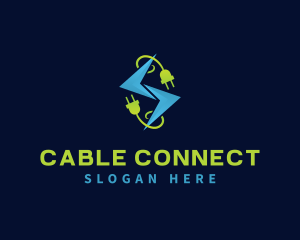 Cable - Lightning Electricity Letter S logo design