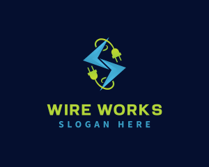 Wire - Lightning Electricity Letter S logo design