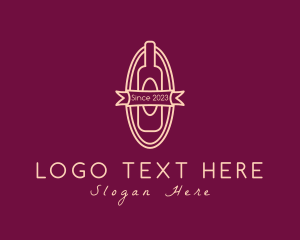Badge - Wine Liquor Bottle logo design