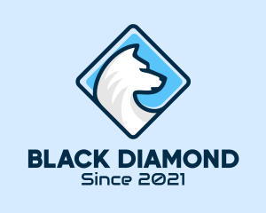 Diamond White Wolf  logo design