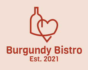 Burgundy - Minimalist Wine Heart logo design