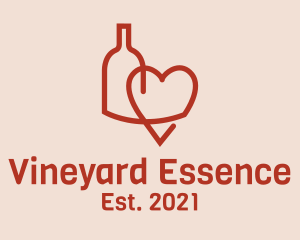 Minimalist Wine Heart  logo design