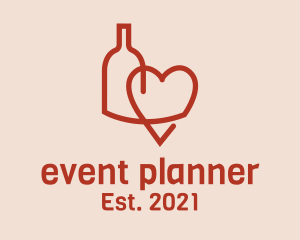 Red Wine - Minimalist Wine Heart logo design