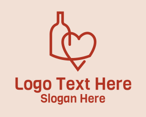 Minimalist Wine Heart  Logo