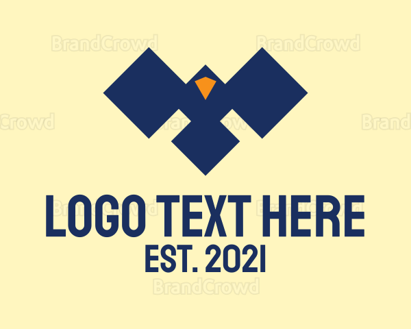 Blue Geometric Bird Logo