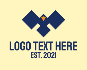 Zoo - Blue Geometric Bird logo design