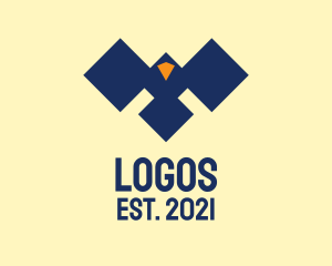 Wild - Blue Geometric Bird logo design