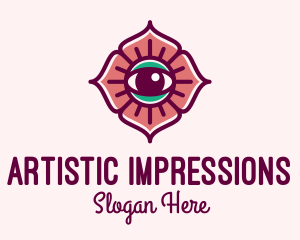 Spiritual Flower Eye logo design