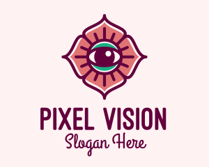 Visual - Spiritual Flower Eye logo design