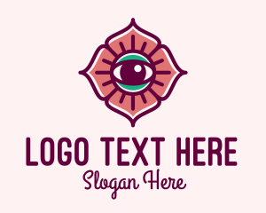 See - Spiritual Flower Eye logo design