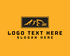Digger - Excavator Backhoe Mountain logo design