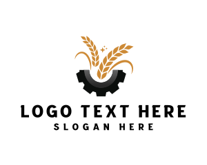 Factory - Cog Gear Wheat logo design