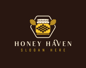 Beehive - Organic Honey Jar logo design