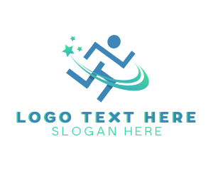 Jogging - Abstract Human Run logo design