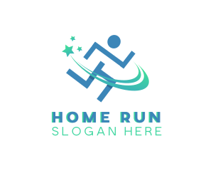 Abstract Human Run logo design