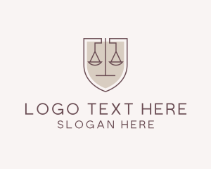 Justice Scale - Law Firm Shield logo design