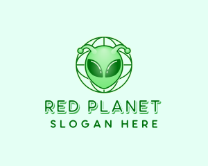 Retro Martian Alien logo design