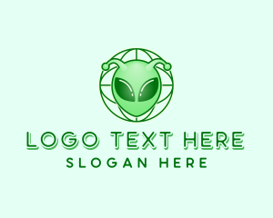 Intergalactic - Retro Martian Alien logo design