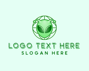 Retro Martian Alien Logo