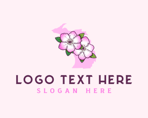 Blossom Flower - Apple Blossom Michigan logo design