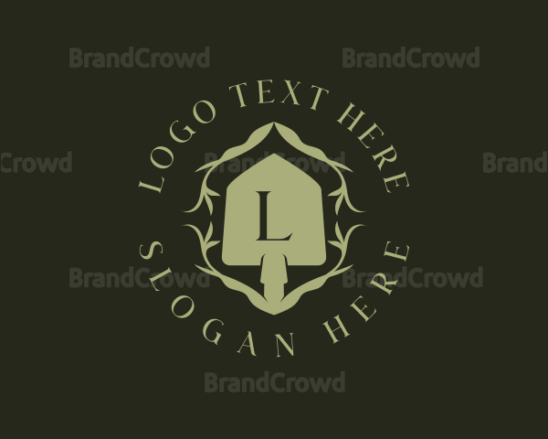 Floral Shovel Spade Logo