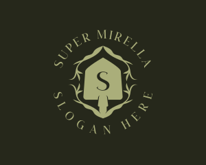 Floral Shovel Spade Logo