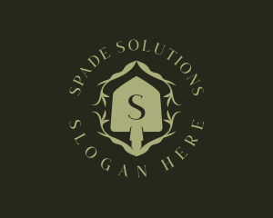 Spade - Floral Shovel Spade logo design