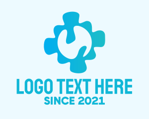 World - Blue Cross Healing logo design