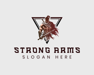 Warrior Strong Swordsman logo design