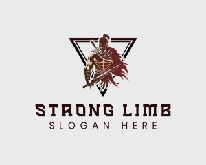 Warrior Strong Swordsman logo design