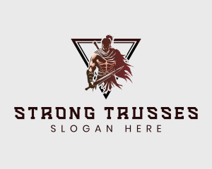 Warrior Strong Swordsman logo design