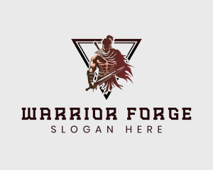 Warrior Strong Swordsman logo design