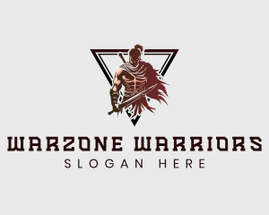 Warrior Strong Swordsman logo design