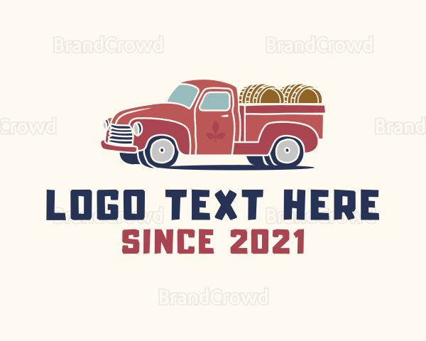 Wine Barrel Delivery Truck Logo