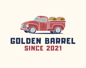 Wine Barrel Delivery Truck logo design