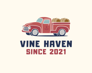 Wine Barrel Delivery Truck logo design