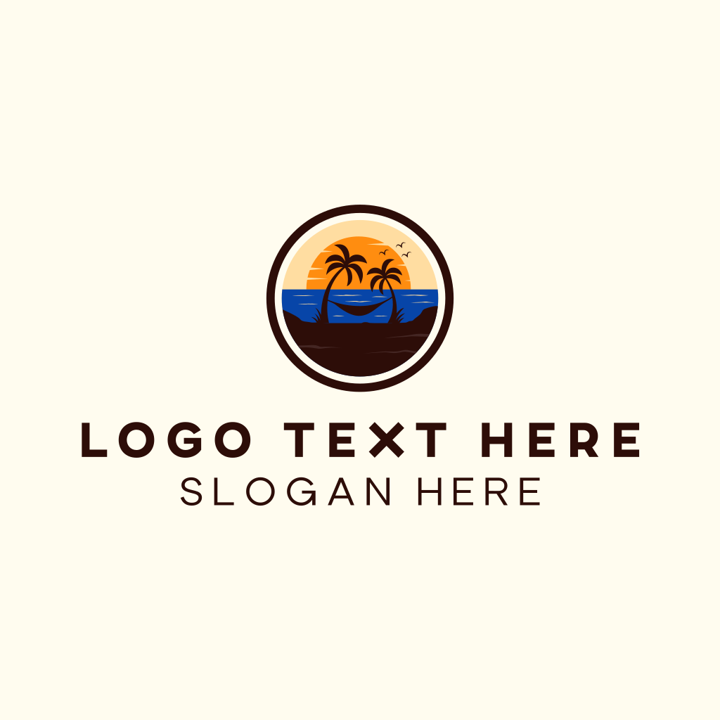 Beach Hammock Sunset Logo | BrandCrowd Logo Maker