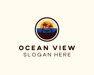 Beach Hammock Sunset logo design