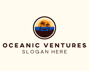 Beach Hammock Sunset logo design