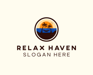 Hammock - Beach Hammock Sunset logo design