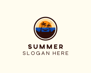 Beach Hammock Sunset logo design